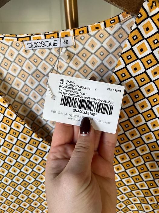 Nowa z metkami kolorowa bluzka z wiskozy rozmiar 40 L marki Quiosque
