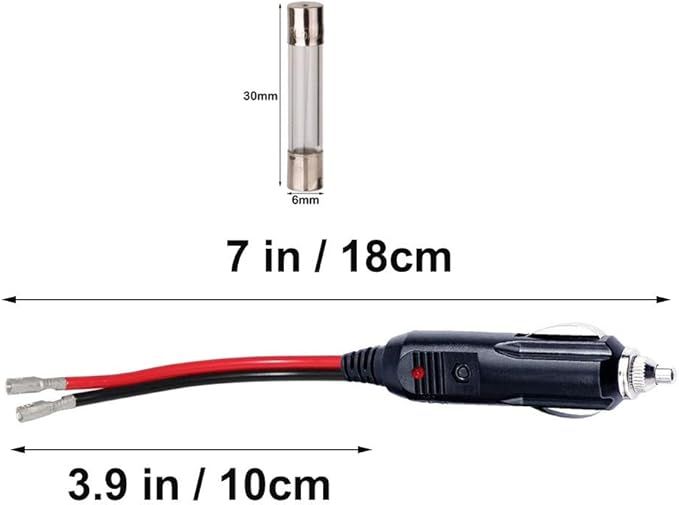 wtyczka męska z przewodami 12v do gniazda zapalniczki x