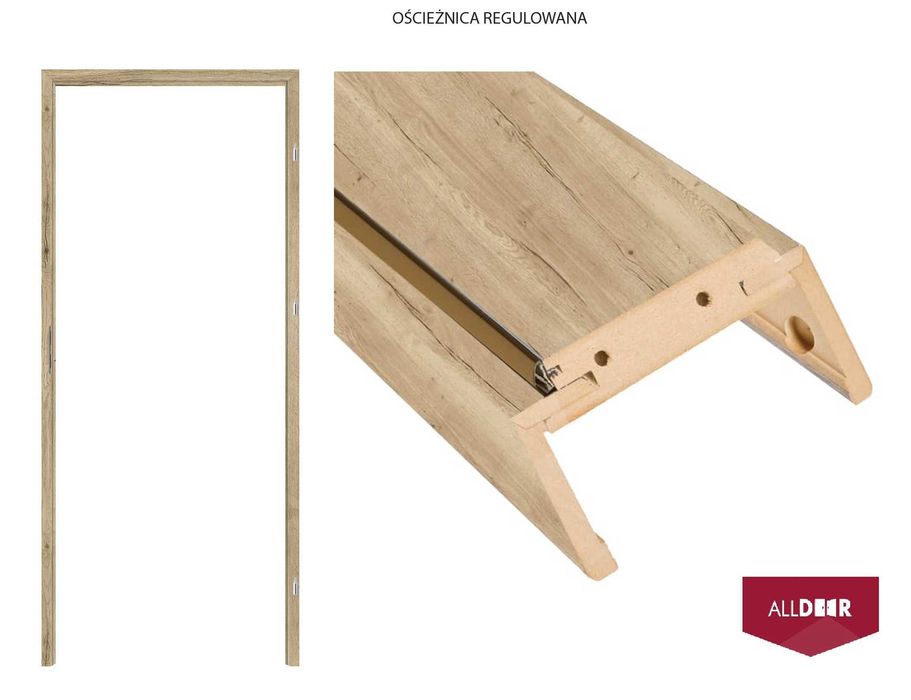Ościeżnica regulowana przylgowa DĄB HALIFAX - od ręki! ALLDOOR