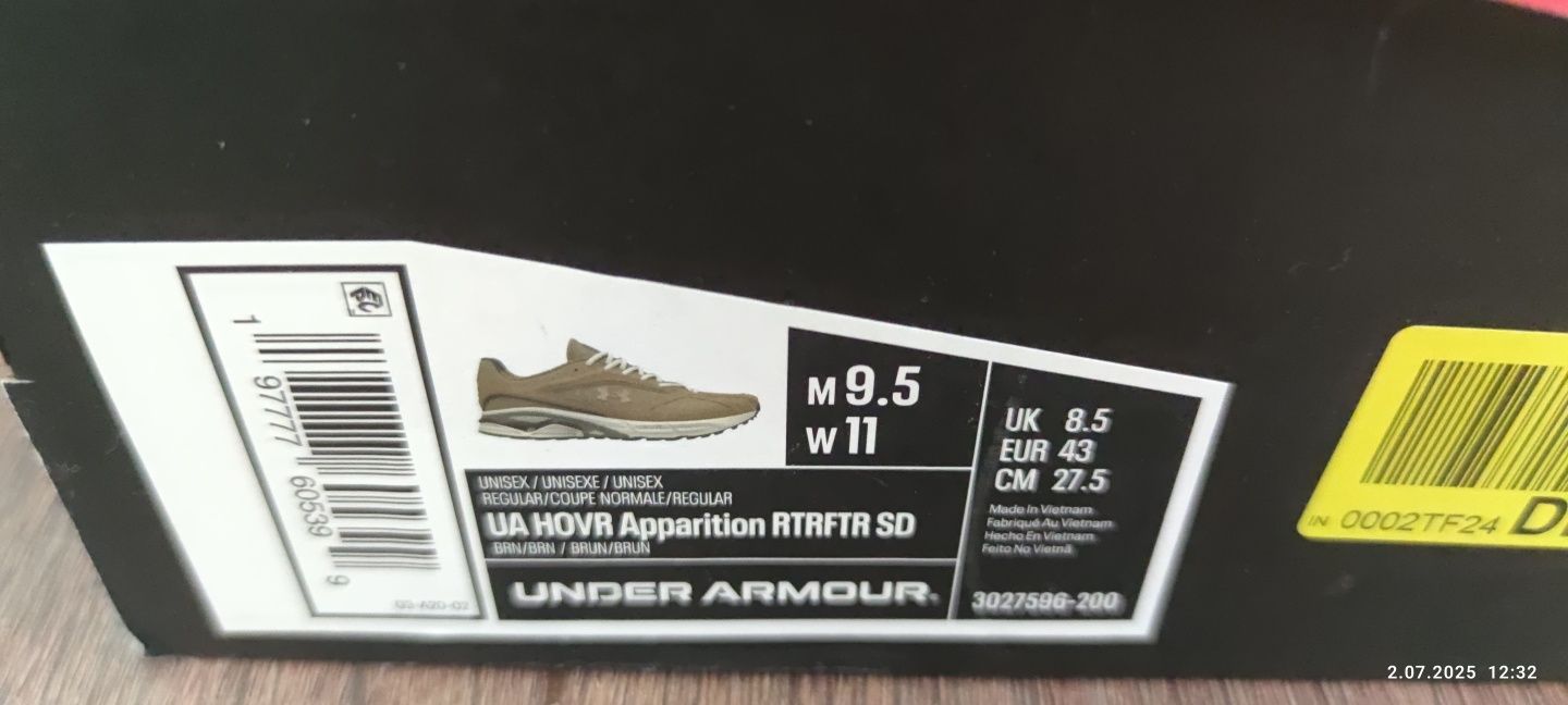 Nowe buty Under Armour UA HOVR Apparition Rtrftr SD - brązowe
