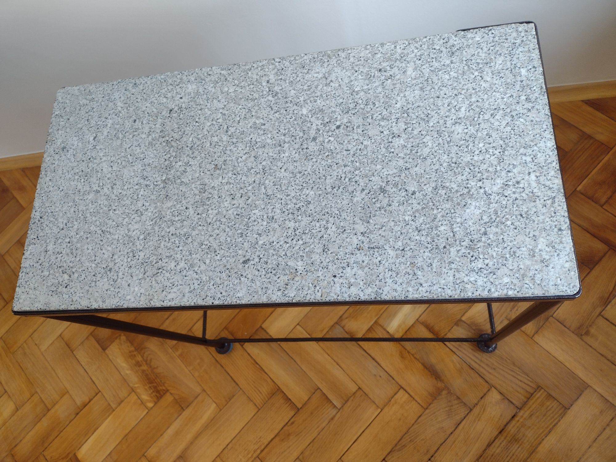 Konsola stolik industrialny metal granit
