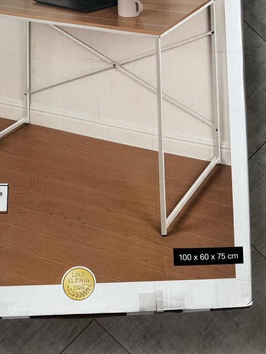 Nowe biurko metalowe loft biale 100x60 gwarancja Smukee