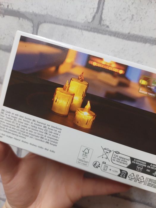 Zestaw świeczek led akrylowe złote 3 rozmiary