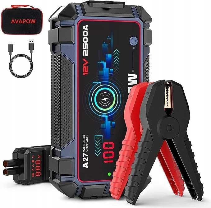 BOOSTER rozruch Jump Starter 2500A AVAPOW A27 Latarka POWERBANK 16000