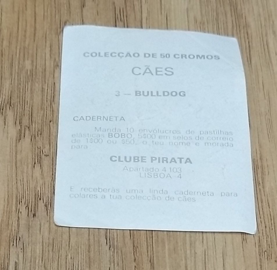 Conjunto de antigos cromos do Clube Pirata - Cães