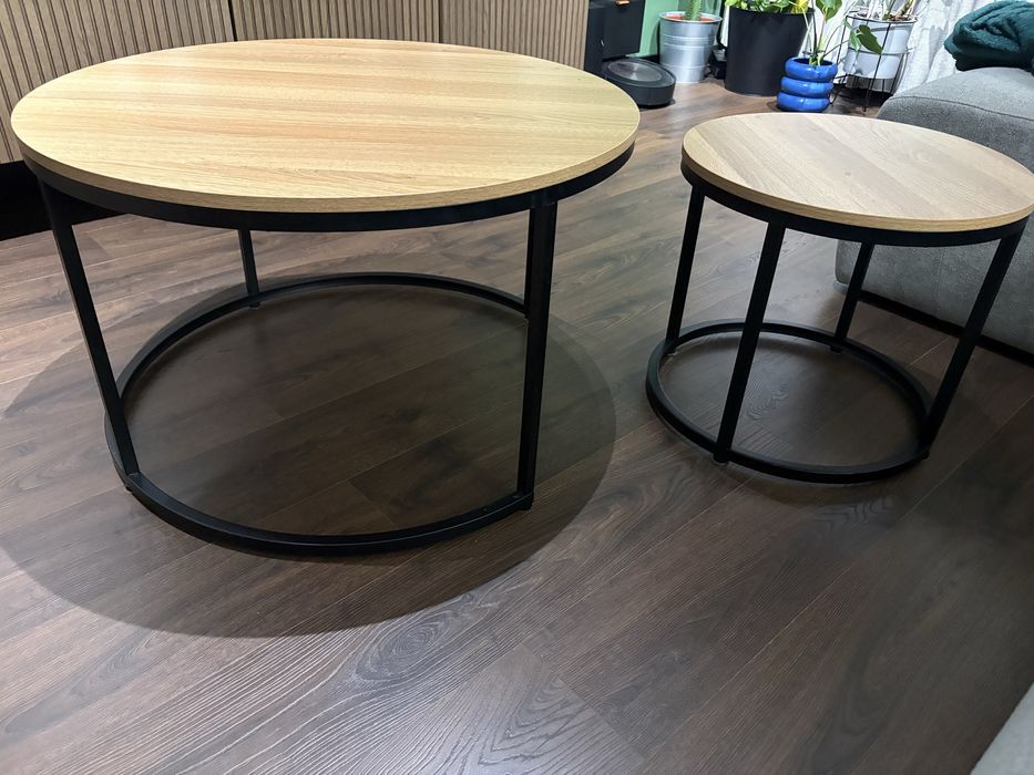 Zestaw stolikow kawowych black red white