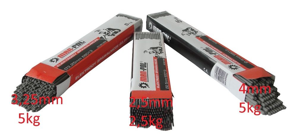 Elektrody Spawalnicze Różowe 2,5mm 3,25mm 4mm paczka MAR-POL RUTYLOWE
