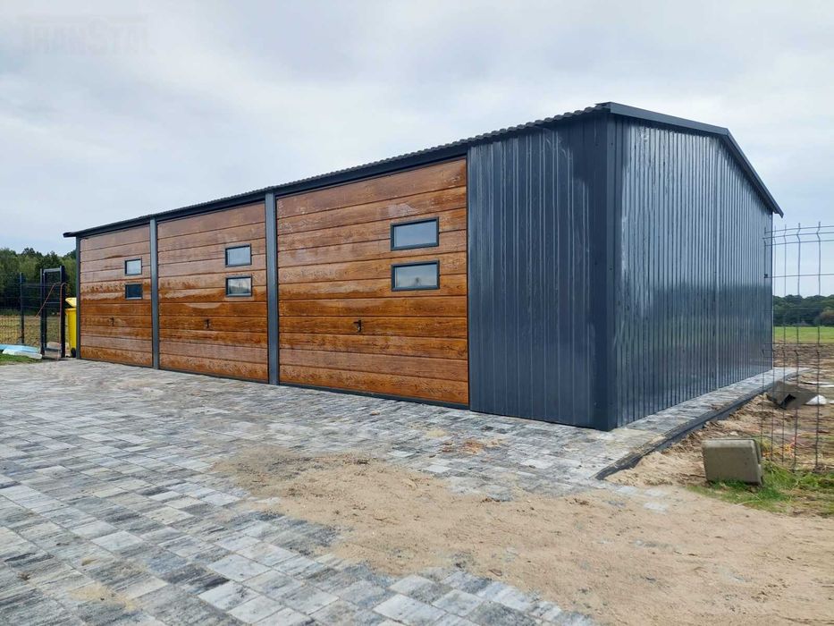 Hala blaszana / stalowa 10x6m z wiatą 4m Garaż blaszany TRANSTAL