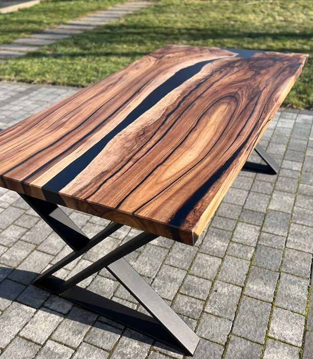 Nowoczesny stół do jadalni, salonu orzech włoski loft #6