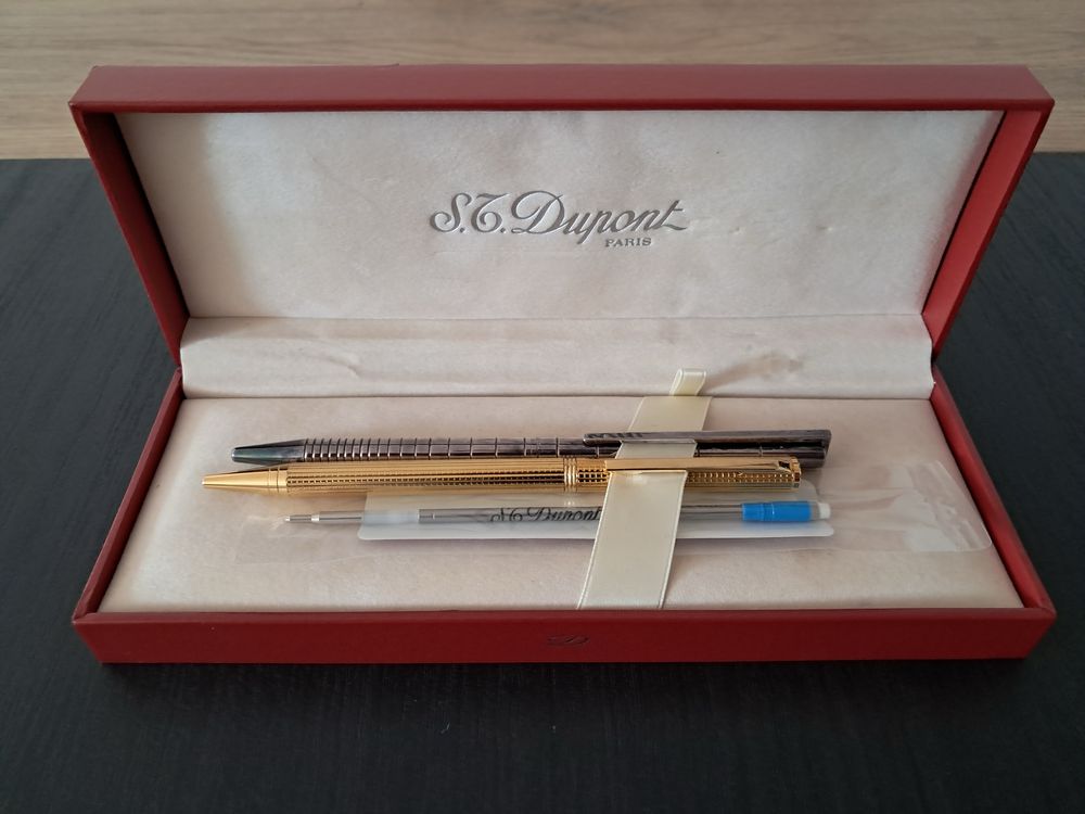 Canetas Dupont (ouro & prata)