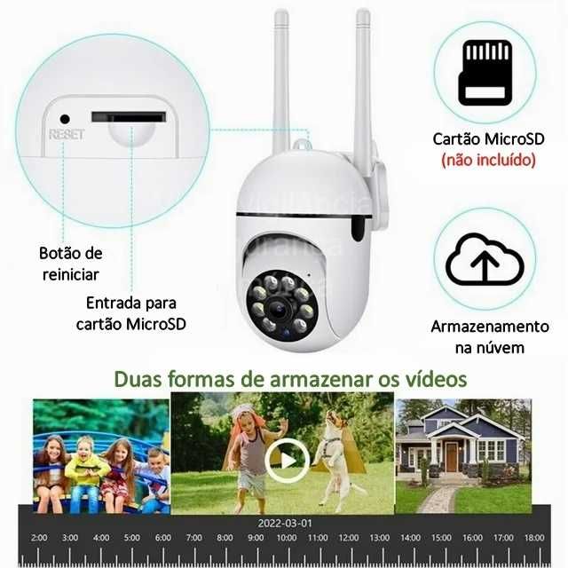 Câmara Rotativa ‼️ S/ fios ‼️ WiFi ‼️ Full HD ‼️ Visão Noturna a Cores