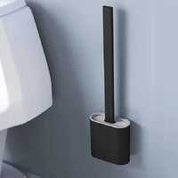 Szczotka do wc ubikacji Toilet Brush Silicone Flat With Holder Set