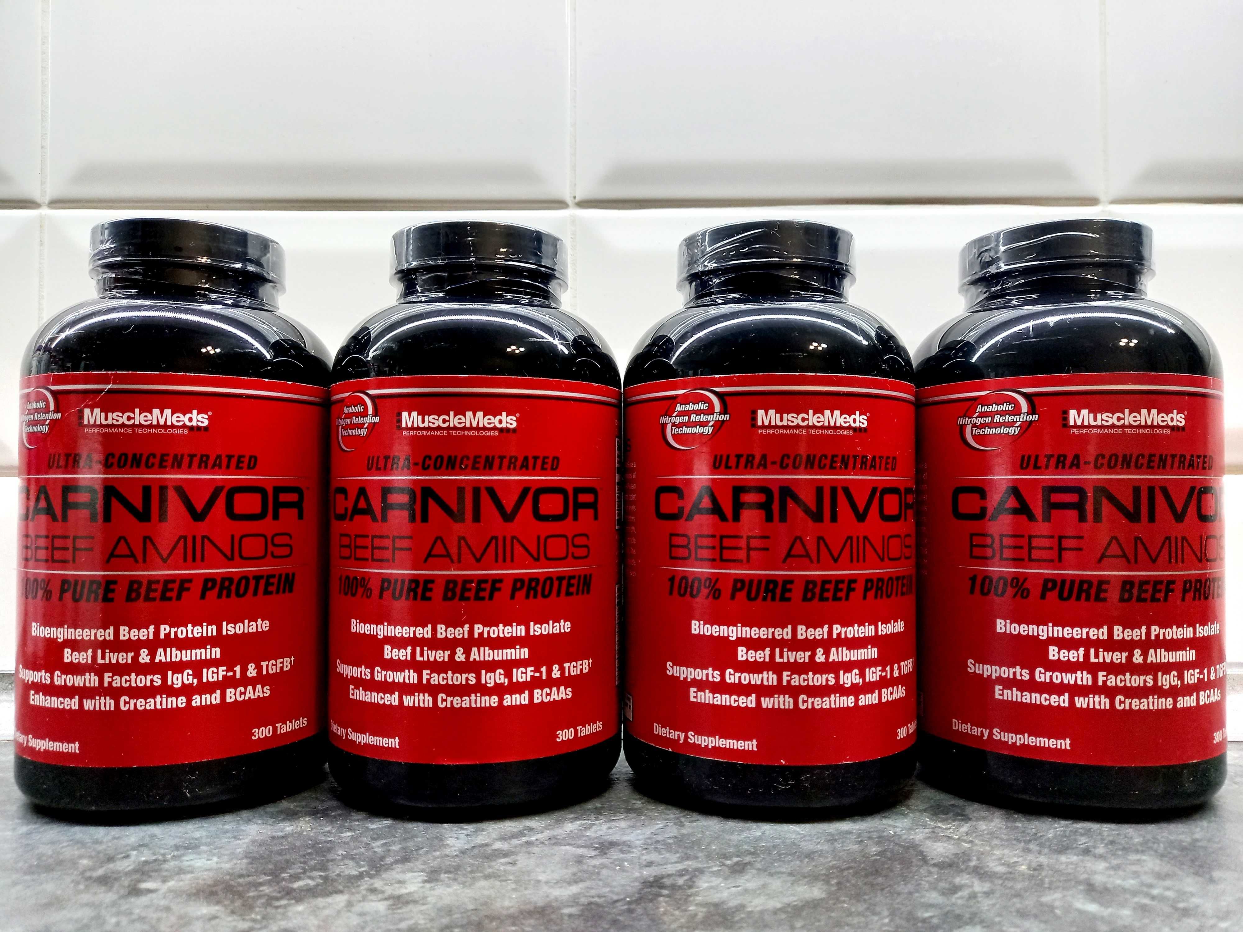 MuscleMeds, Carnivor Beef Aminos (300 таб.), аминокислоты BCAA EAA