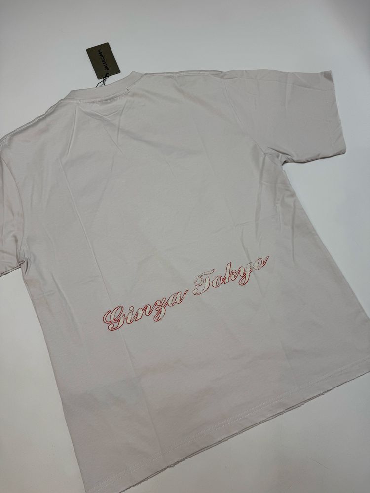 Футболка Balenciaga Tokyo Tower White S M oversized