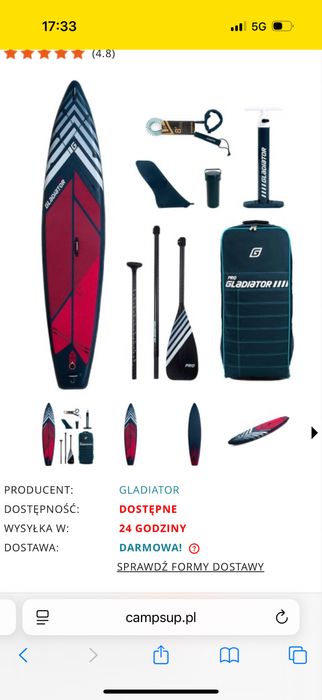 Deska Sup Gladiator Pro Touring 12.6 plus pompka elektryczna