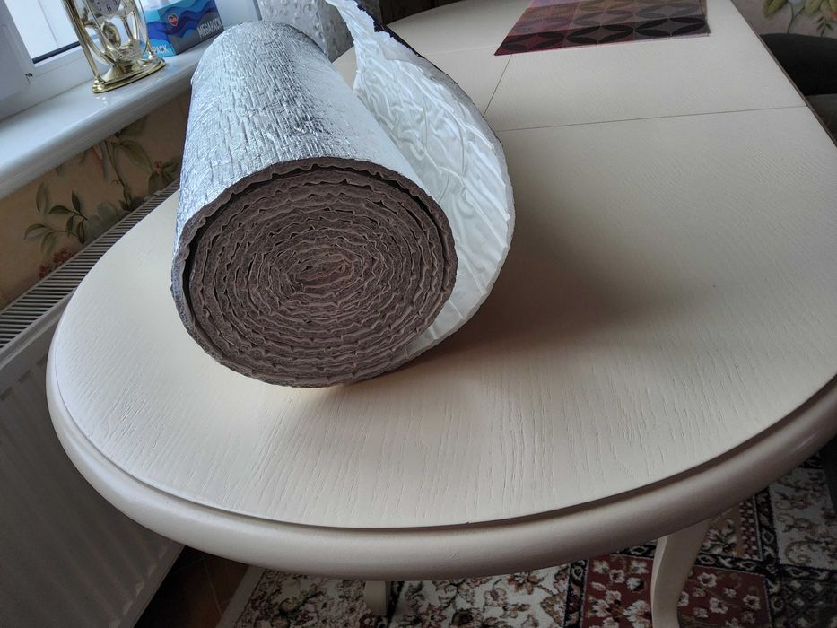 Газовспененый полиэтилен фольгированый самоклейка 3м х 0,5м толщ. 5мм