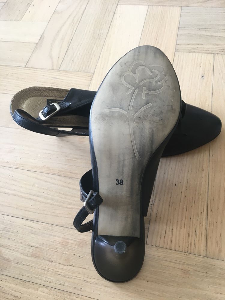 Buty skorzane bez piety