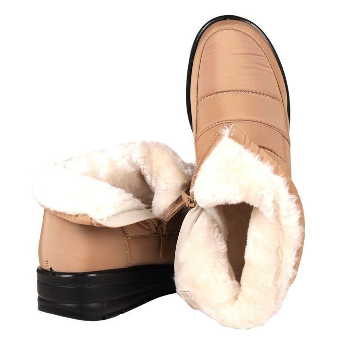 StrefaButa Śniegowce Damskie Niskie Na Koturnie 5029 Beżowe r41