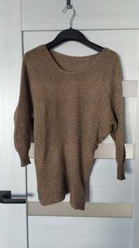 Sweter damski nietoperz uniwersalny S-L cappuccino