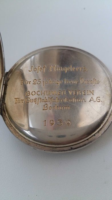 Zegarek kieszonkowy srebro800 antyk Junghans Meister dewizka Unikat.