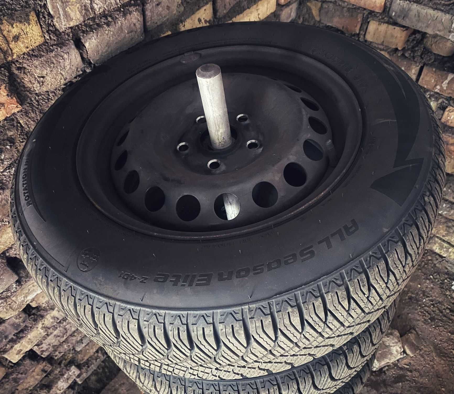 Komplet 4 opon wielosezonowych wraz z felgami stal 195/65 R15 91 V All
