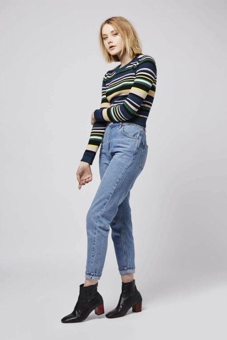 Смугастий светр топ topshop в полоску, джемпер, синій, кофта, в смужку