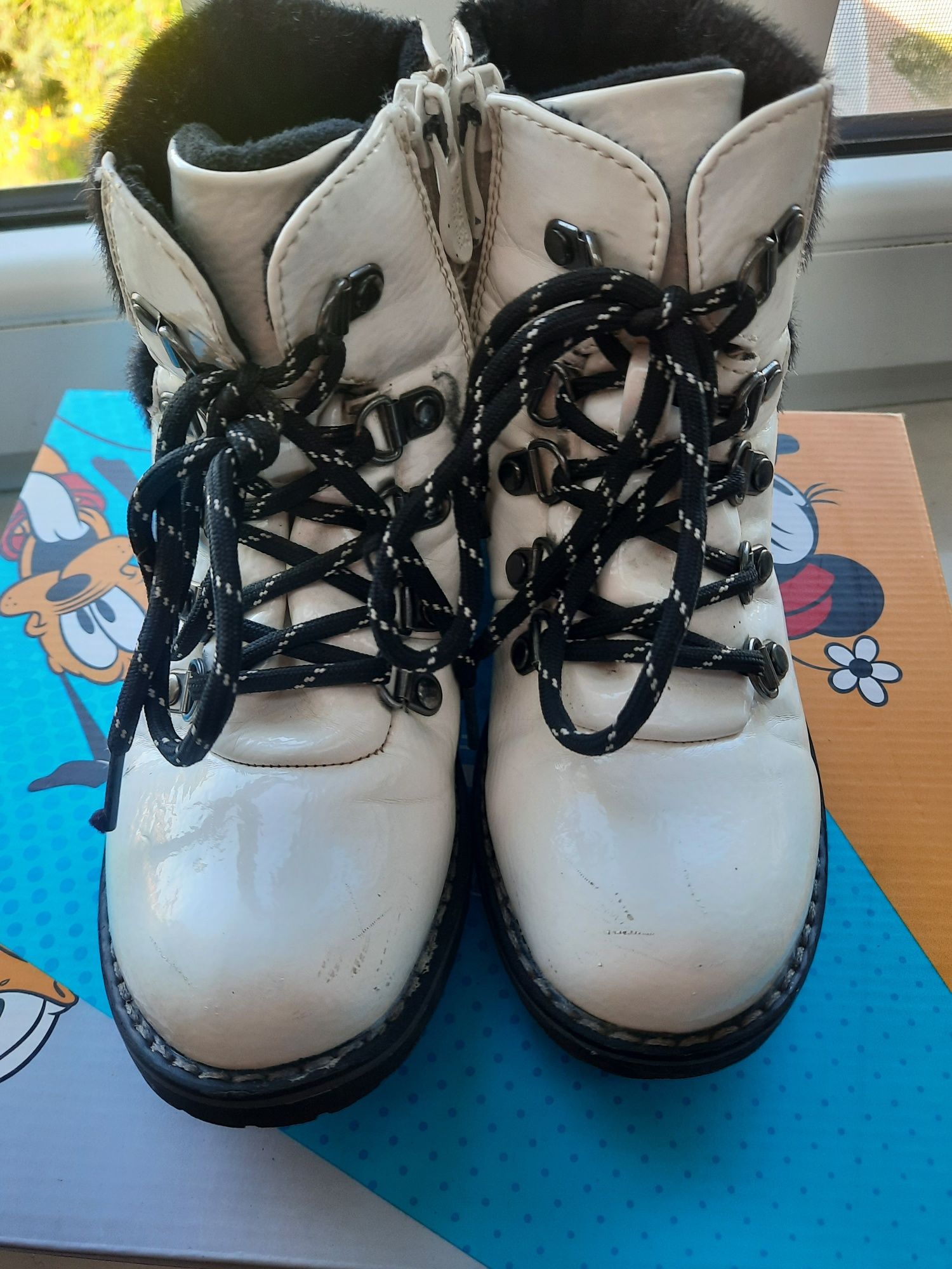 Buty trzewiki kozaki 31 Disney Mickey białe db