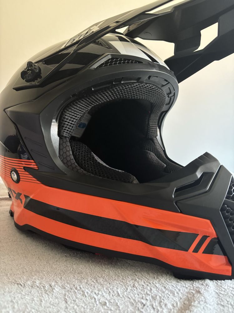 Kask iMX Racing Fmx-02 Black/Orange/White Gloss