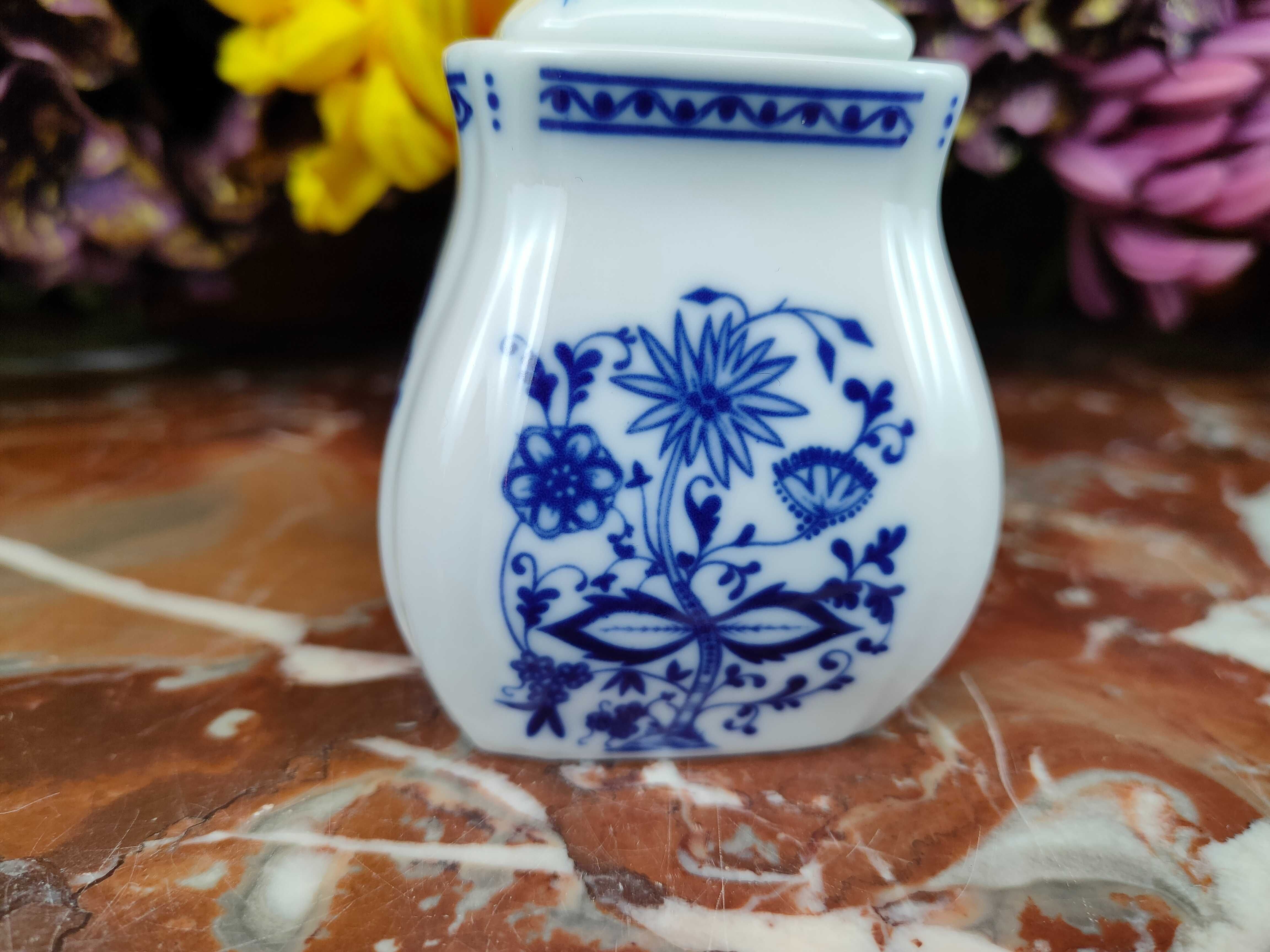 Mały porcelanowy pojemnik - Paprika - Wzór cebulowy - 130ml - Inglasur