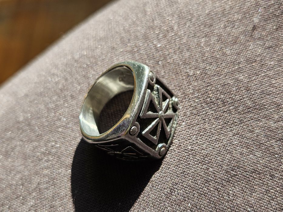 Anel Aço Inox Cruz Templários Usado