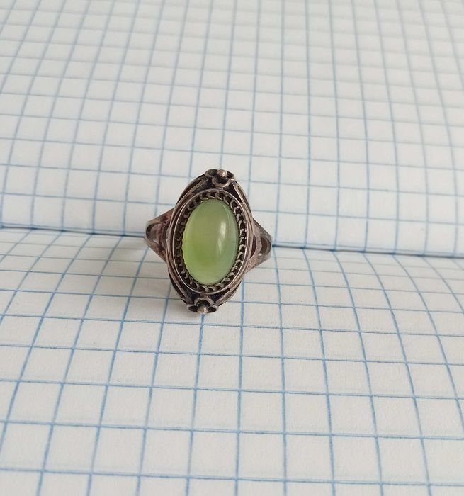 Перстень Кольцо Хризопраз Срібло 875 проба 9СЮ. СССР