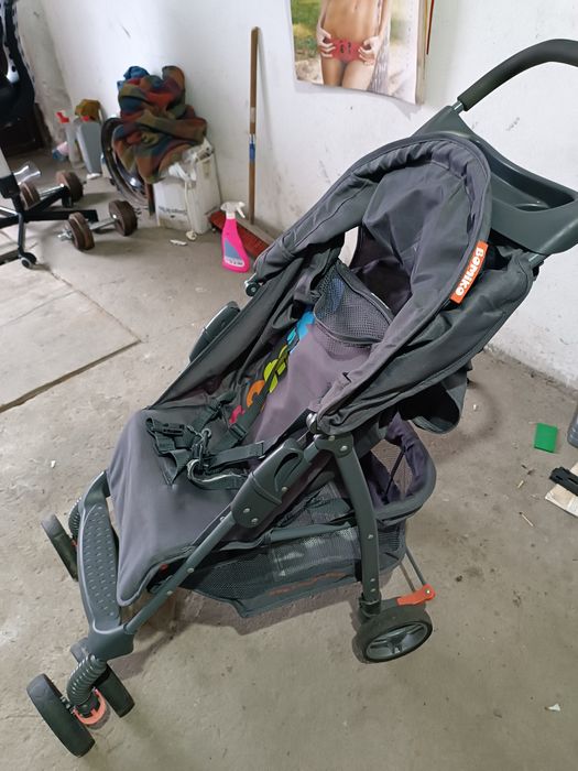 Lekki wózek spacerowy, duży kosz na zakupy, Bombiko