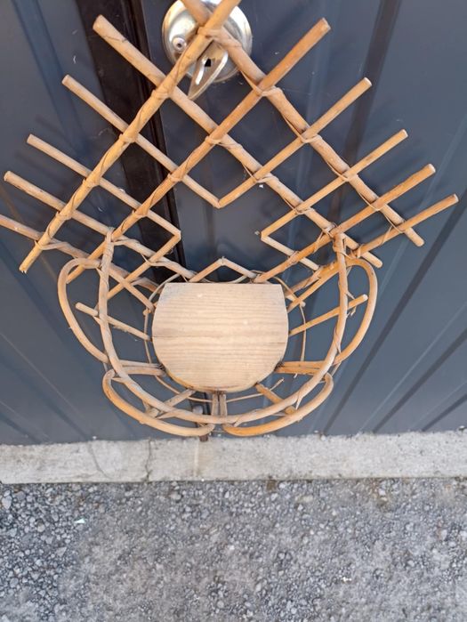 Kwietnik wiklinowy PRL rattan