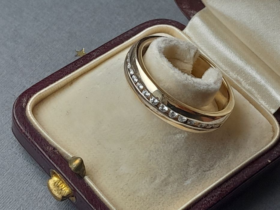 R.20 Obrączka 6.92g Diamenty 0.3ct Złoto 585 WYCENA