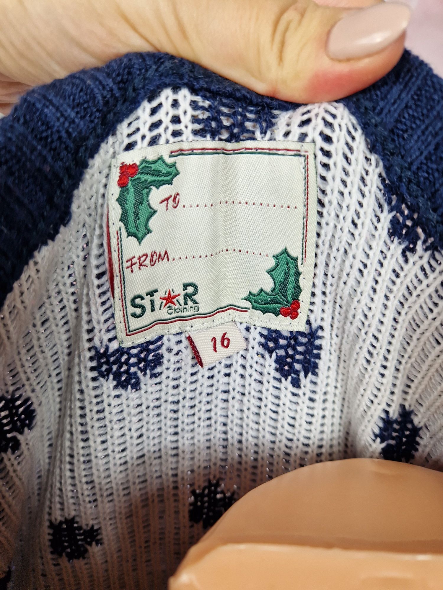 Sweter świąteczny w kropki XXL 44 święta