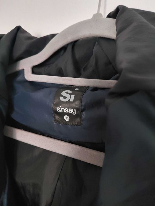 Granatowa dłuższa kurtka pikowana XL