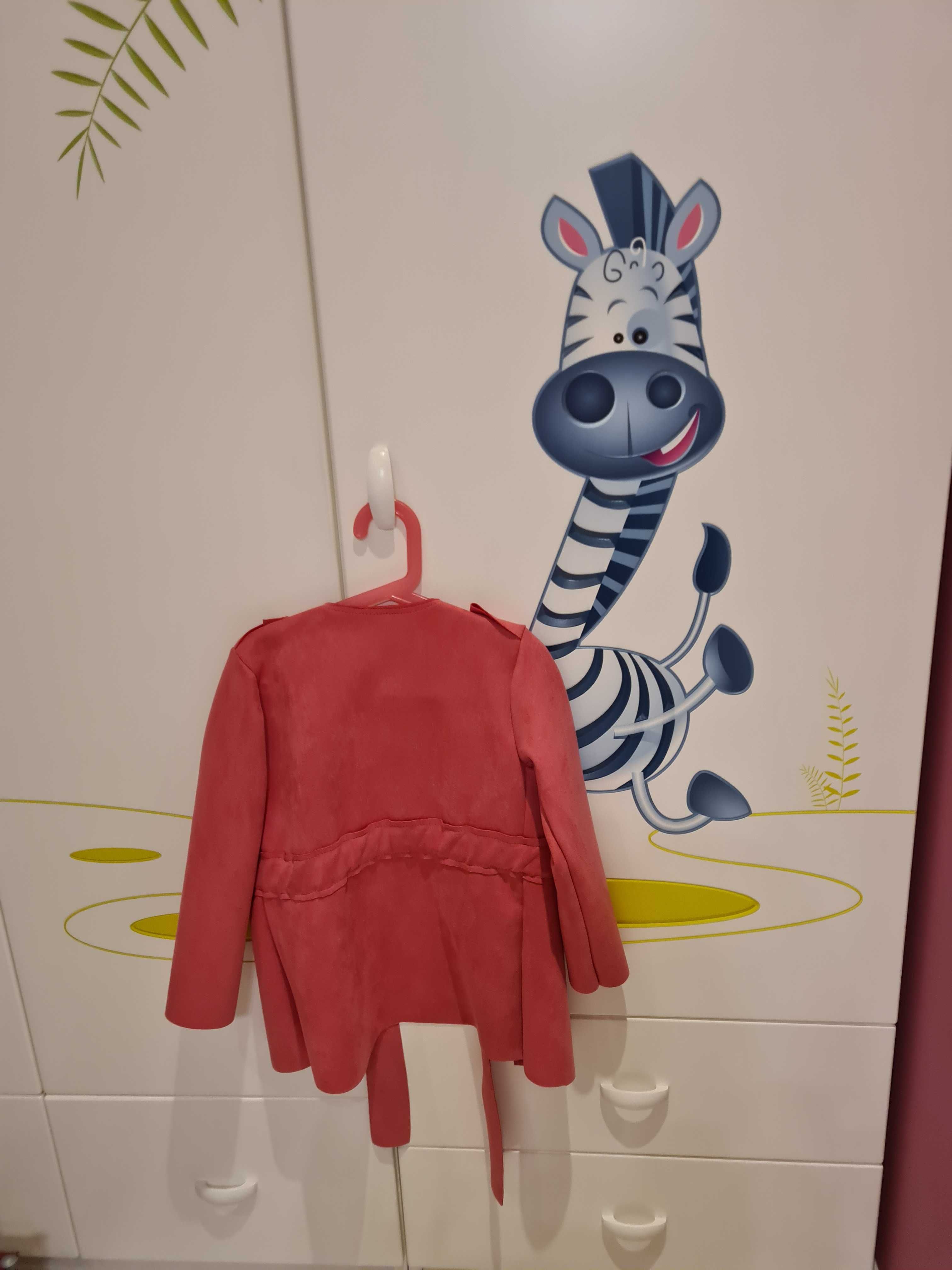 Elegancki płaszczyk do sukienki na wesele, różowy  r.110/116