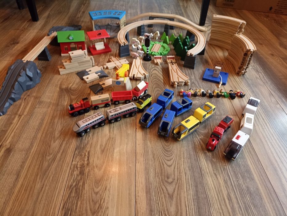 Drewniane tory duży zestaw