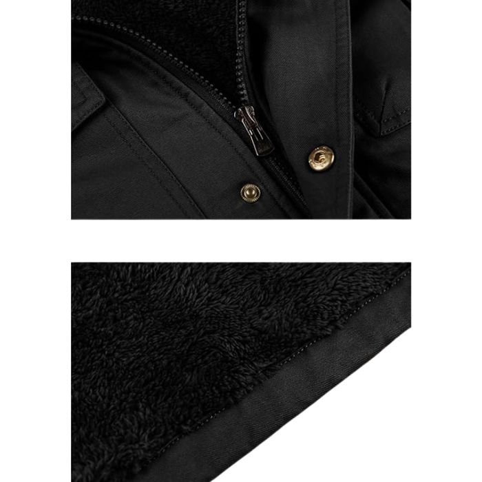 Męska czarna parka ocieplana z kapturem 3XL