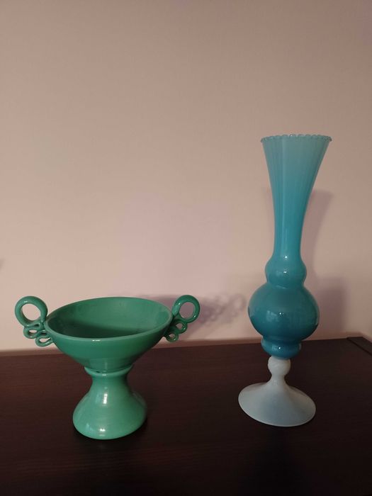 Wazon ze słynnej włoskiej huty - Fiorentina Opalina, unikat, 1 szt