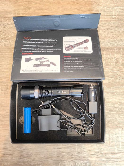 Latarka POLICE 80W ZOOM 2 akumulatory