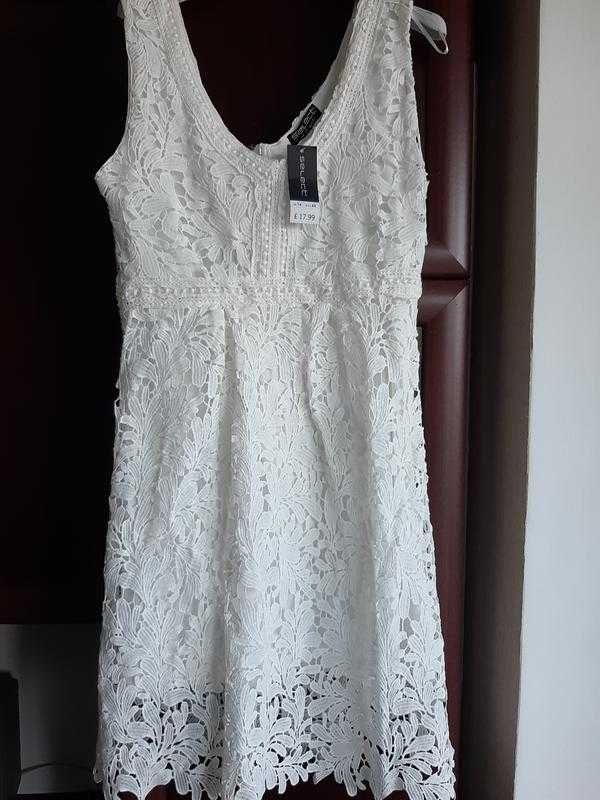 Новое платье белая сукня из ткани ришелье прошва