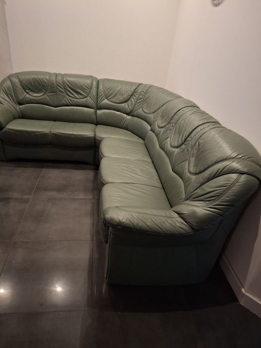 Narożnik  Skóra zielony