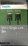 Wysokiej jakości kabel DVI-I DVI-I 3m, czarny, Maplin