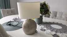 Lampka stołowa, wysoka na a 37cm nocna srebrna ceramiczna podstawa