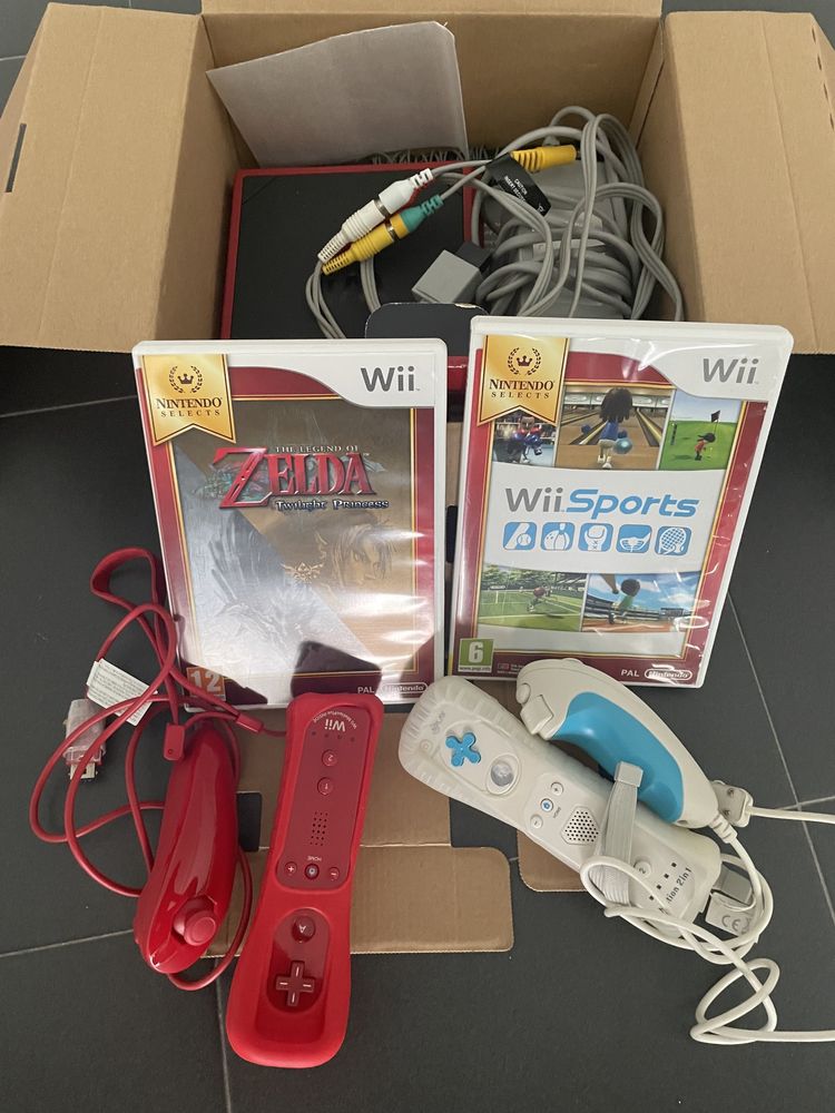 Nintendo Wii vermelha + 2 jogos