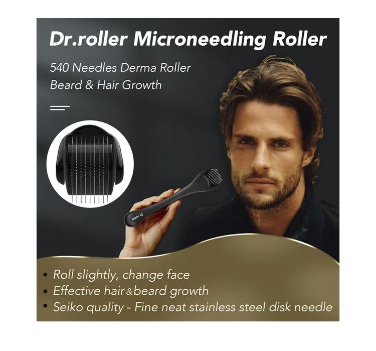 Derma Roller 1,5 mm, wałek z igłami do stymulowania brody i włosów