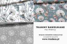 Materiał dmuchawce 100% bawełna Tkanina bawełniana pościelowa na metry