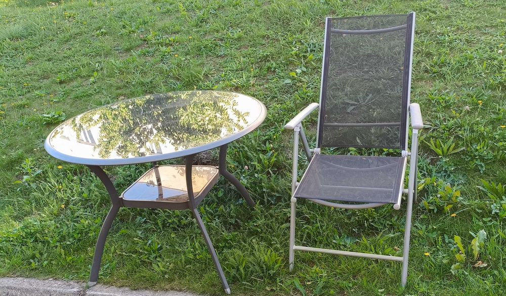 MEBLE OGRODOWE ALUMINIOWE stół+krzesło idealne na ogród,działkę+GRATIS