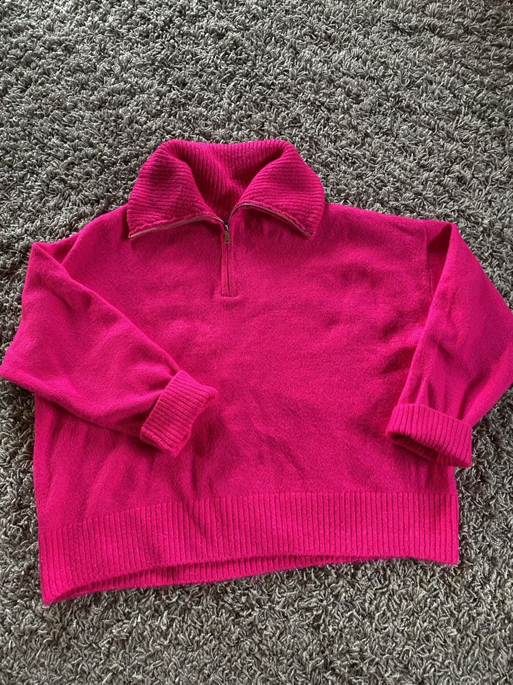 Sweter Bershka różowy